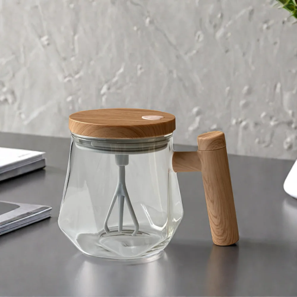 Self-Mixing Travel Mug Electric Auto Self-Stirring Coffee Mug Glass Material for Busy On-The-Go Lifestyle