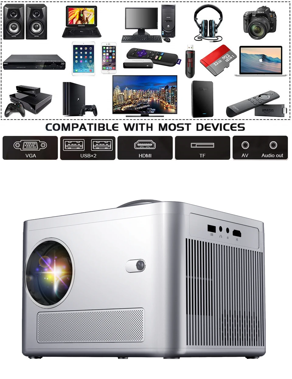 AOKANG горячая Распродажа 5100 люмен 1080P Full HD светодиодный ЖК-проектор Smart WiFI Android портативный мини-проектор