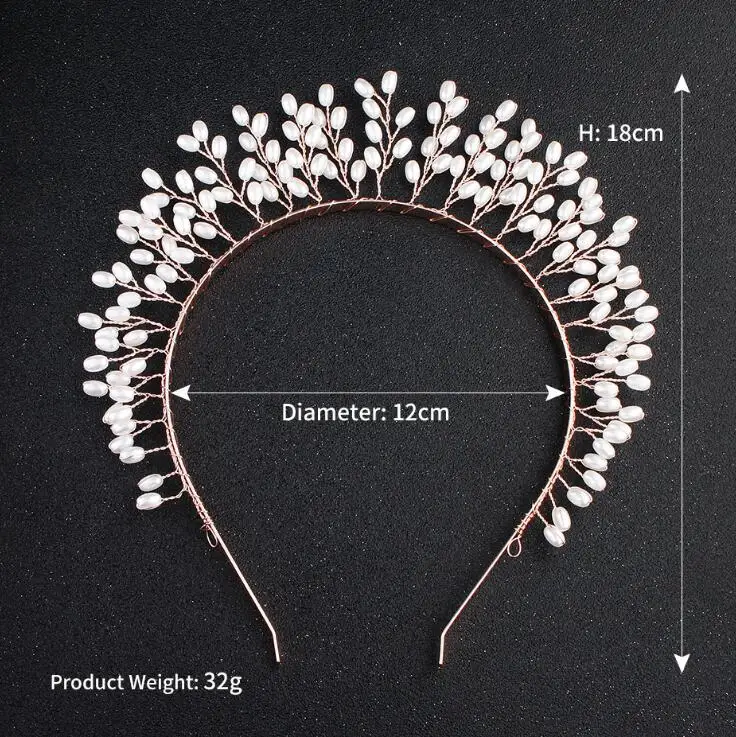 Wholesale Newest Braided Baroque Wedding Headband Luxury Bridal Pearl Crown for Women Girls Party Hair Accessories