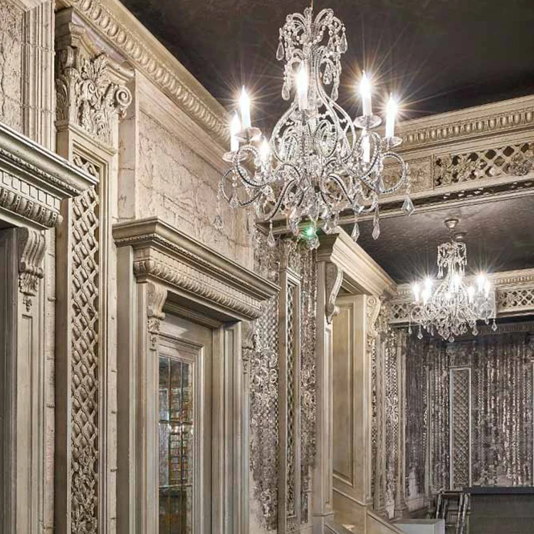 Professional vintage hotel banquet hall crystal chain chandeliers pendant lights