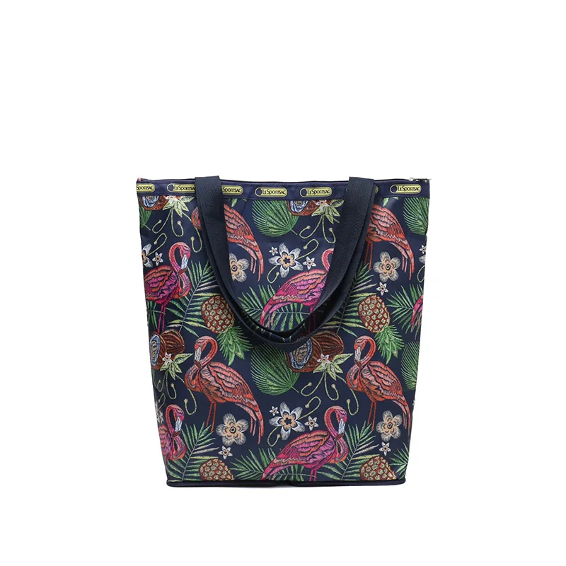 Large Capacity Polyester Storage Tote Handbag with Zipper Promotional Reusable Luxury Shopping Bag