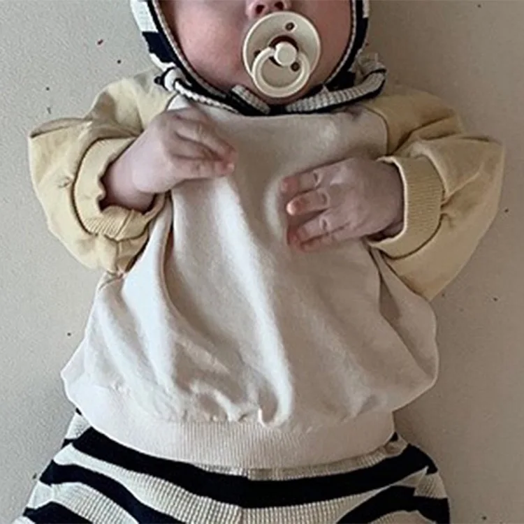 Корейский свитер JKFS для мальчиков и девочек осенний в стиле пэчворк 100% хлопок детские толстовки