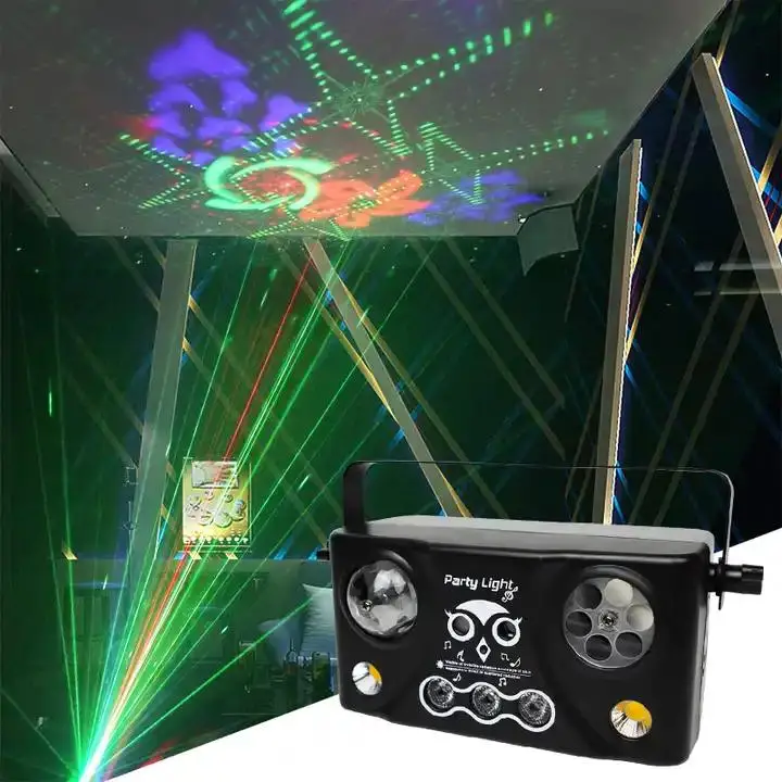 DMX 5 in1 LED Disco Light Remote Control Sound Activated Stage Laser Light RGB Dj Light Party Night Club Bar KTV Music Festival
