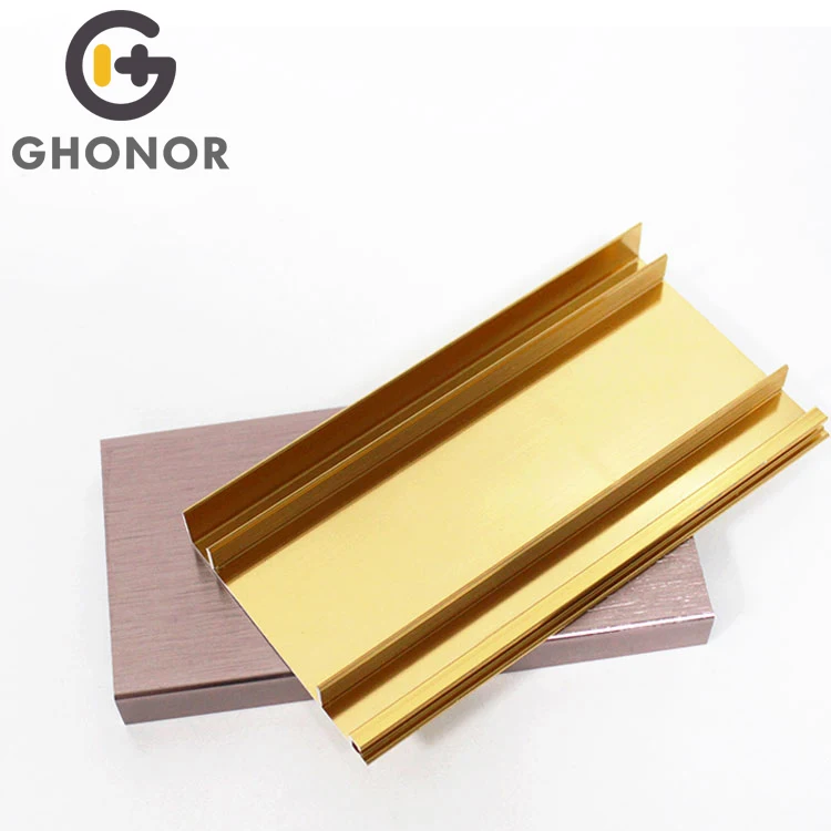 Home Apartment Hotel Floor Accessories Colorful Golden Aluminum Baseboard