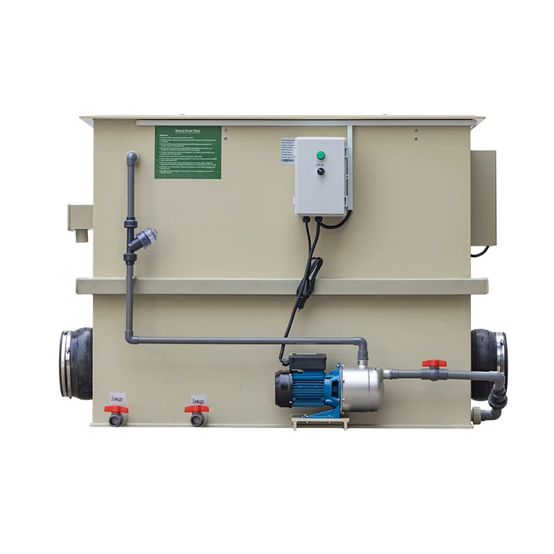 Qlozone aquaculture fish farm wastewater drum micro screen filter 110m3 rotary drum filter for sale