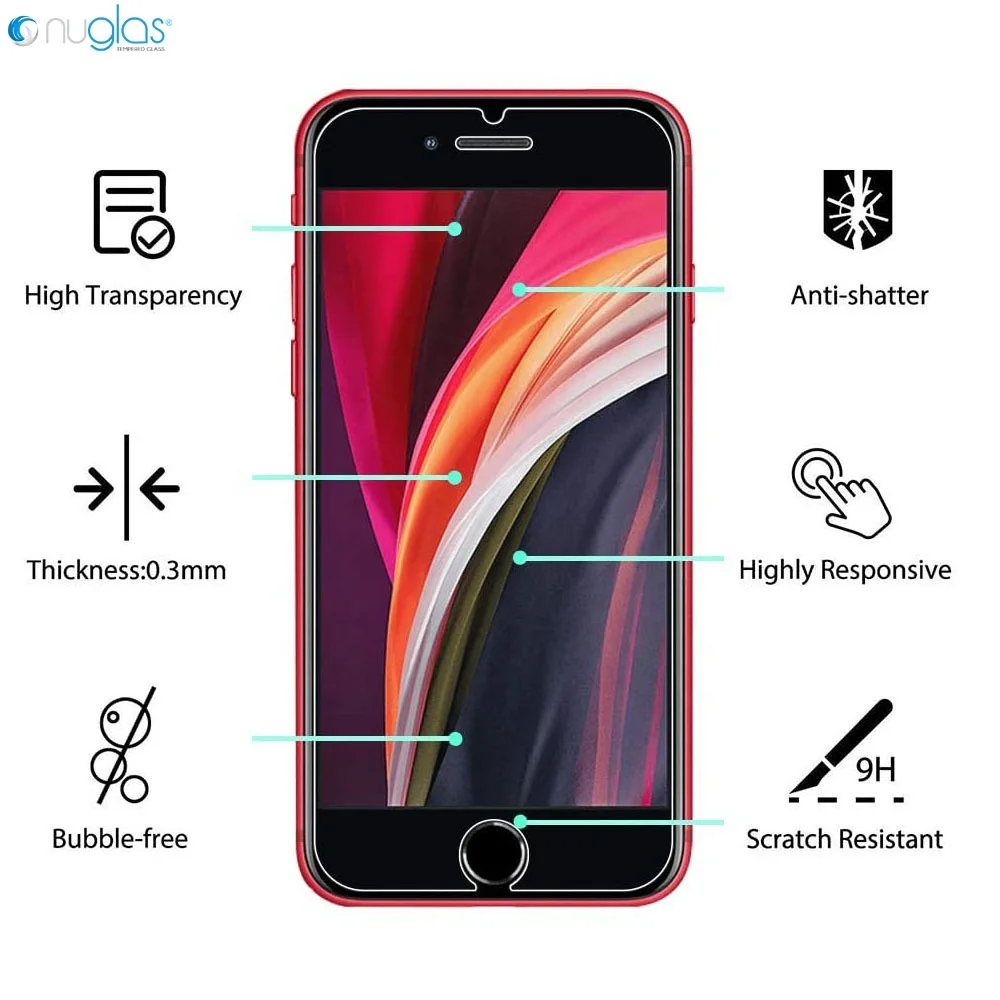 Factory 2pack  033 Anti Blue Ray Explosion proof Scratch proof 9H tempered glass screen protector for iPhone 8 7 6 SE 2022 2020