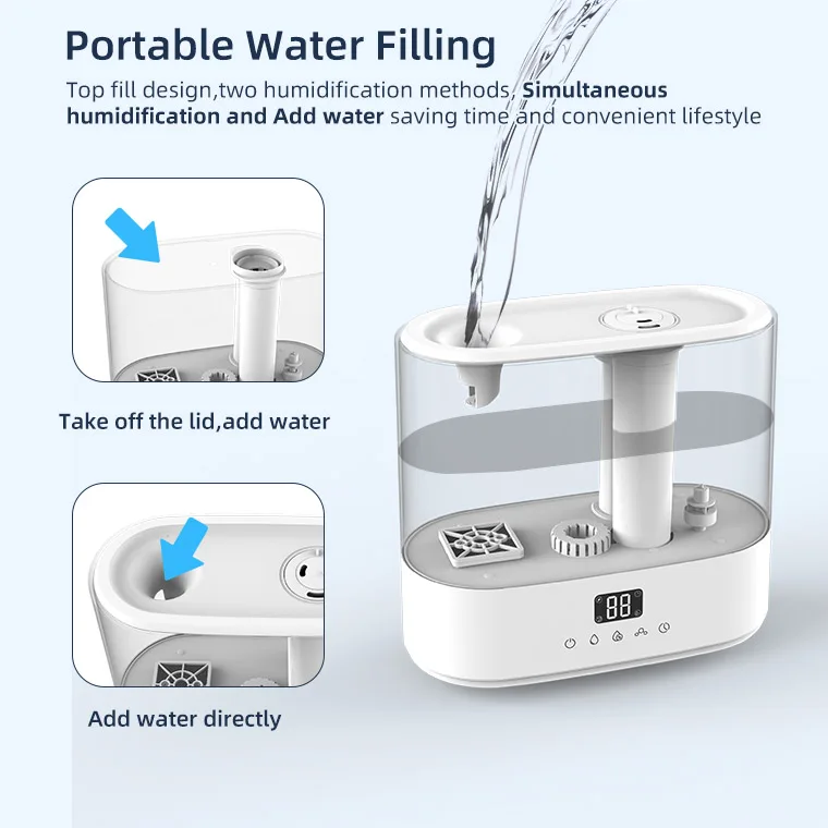 Ультразвуковой туманообразователь и постоянной влажности очистки воды стерилизация регулируемый уровень влаги гостиная умный увлажнитель