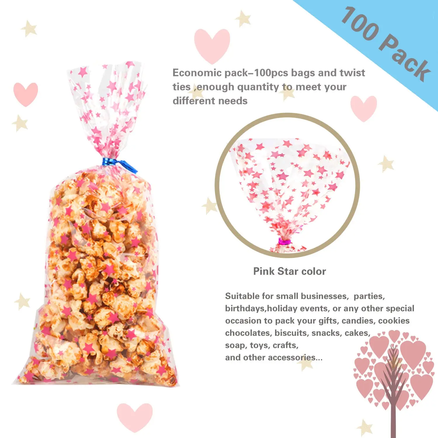 Hot Cheap Custom Printed Biodegradable Plastic Clear Wrap Baskets Gifts Candy Cellophane Bags