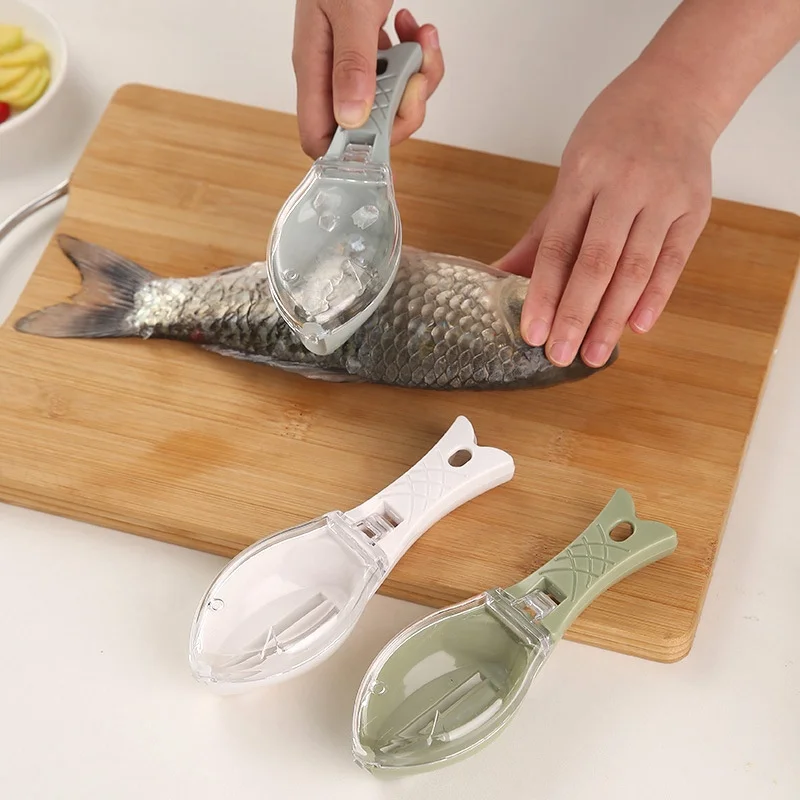 Kitchen Gadgets Plastic Cleaning Fish Skin Scraping Scales Planing Fast Scales Peeling Scraper Fish Scale Remover