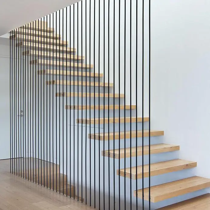 DB Modern Popular Style Apartment Carbon Steel or Stainless Steel304 Floating Stairs Beam Straight Stairs for America