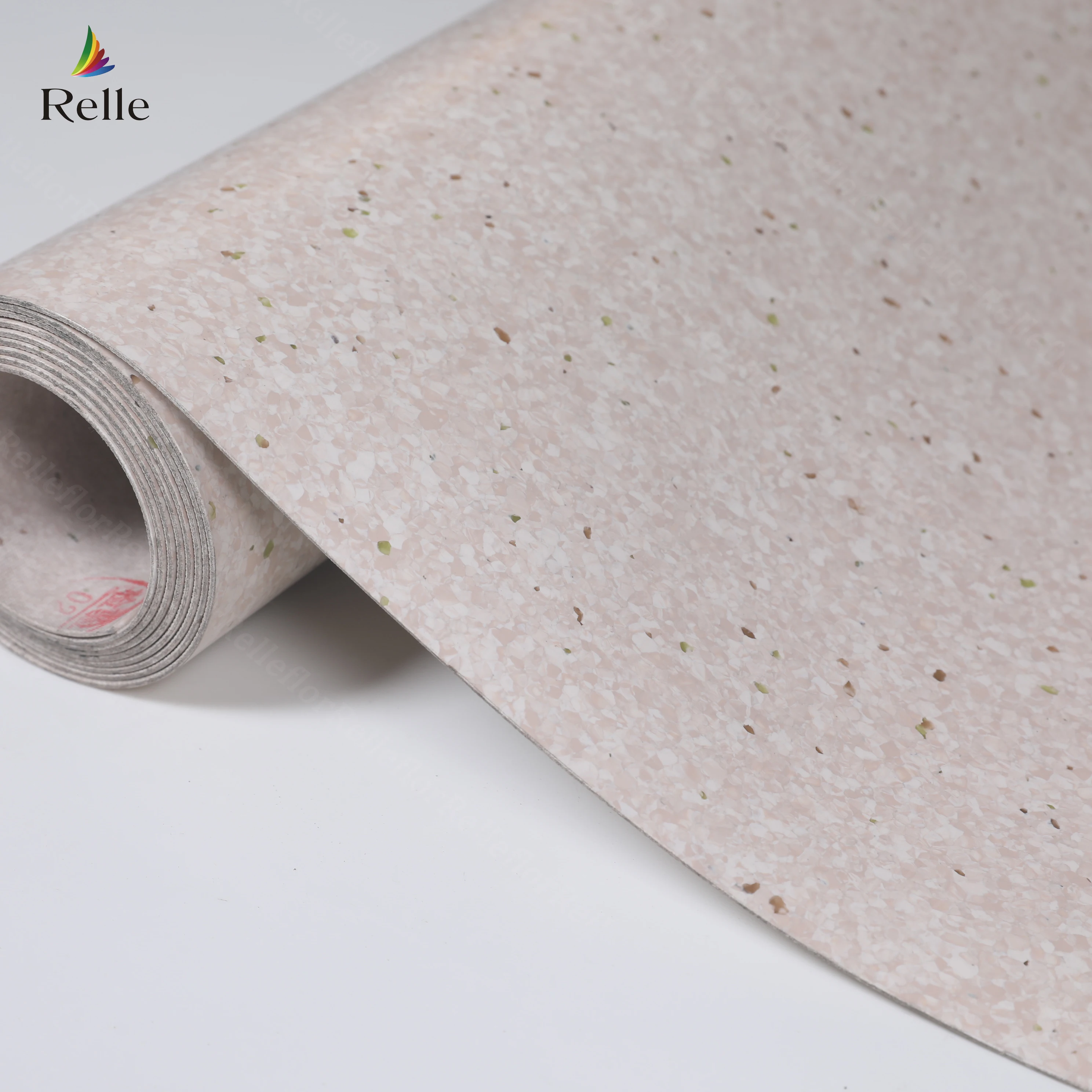 Relle Floor Roll Sheet Plastic Linoleum Vinyl in Guangzhou Hospital Grade Pvc PUR Coating Indoor Anti Bacteria Modern