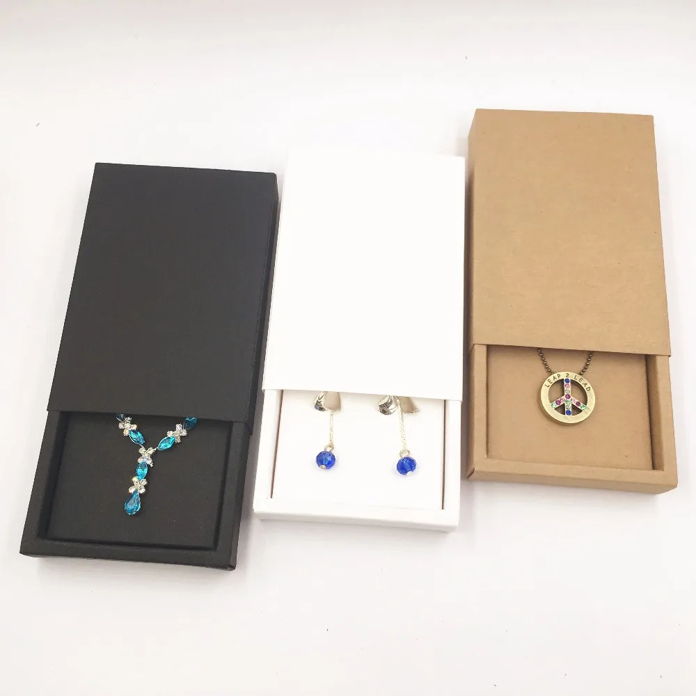 
Custom Luxury Black White Paper Jewelry Bracelet Box With Black Foam 