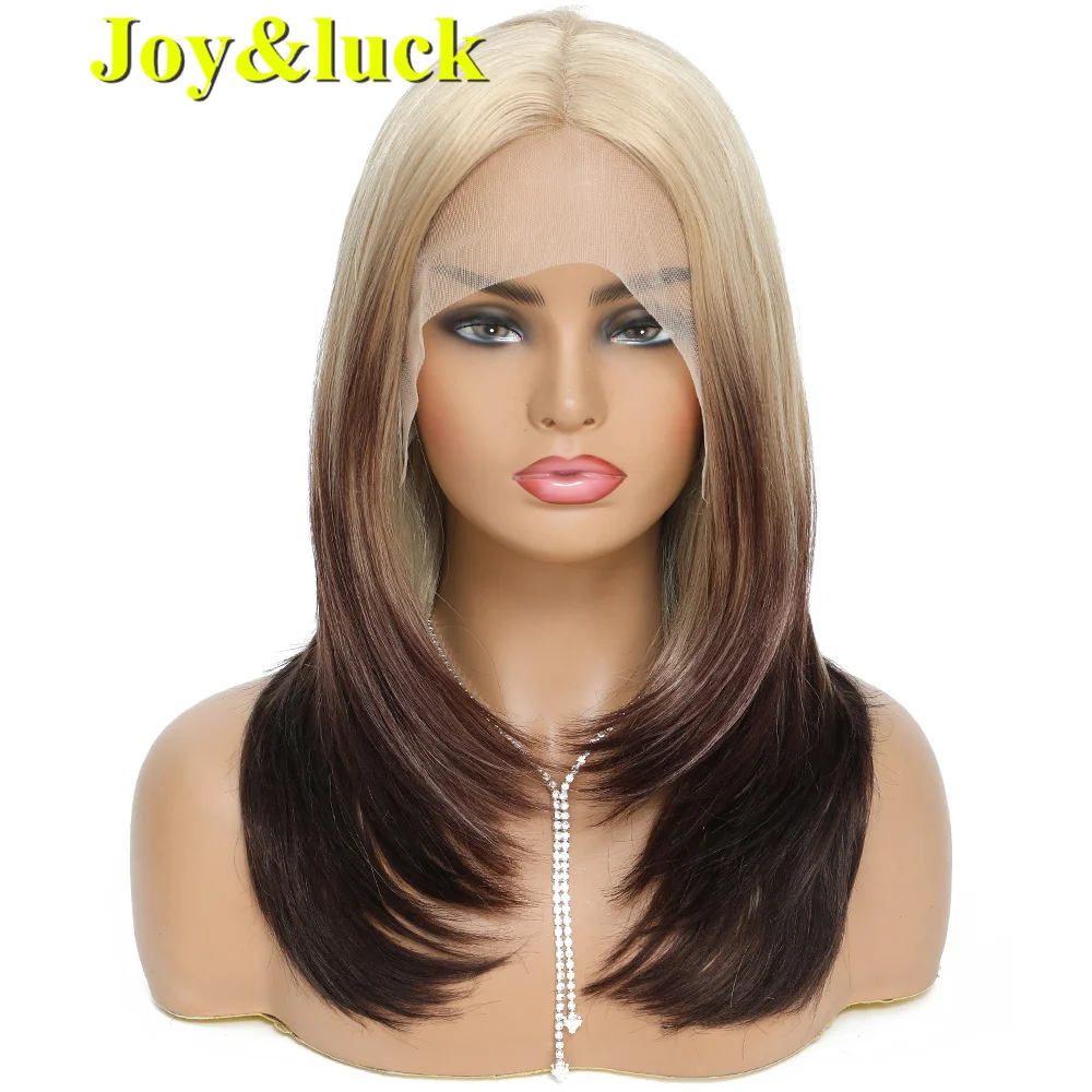 Wholesale Good Quality Lace Front Wig for Women Party Long Natural Wave Ginger Orange Ombre Brown Syntheic Lace Front Wigs