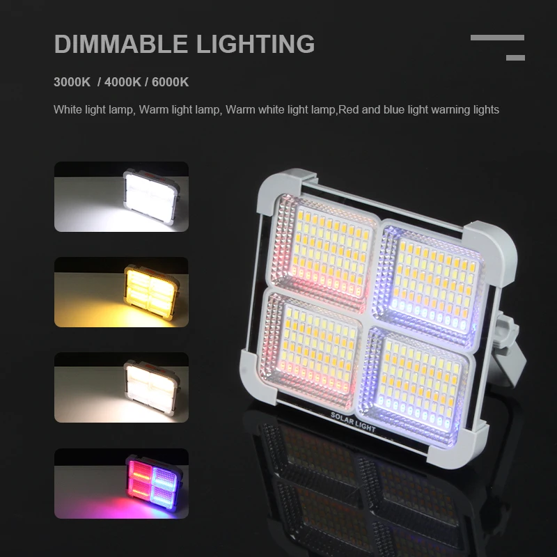 Small LED Flood Light Outdoor Camping Lamps Solar Charging Light Multi Functional Use Dimming Solar Emergency Lights