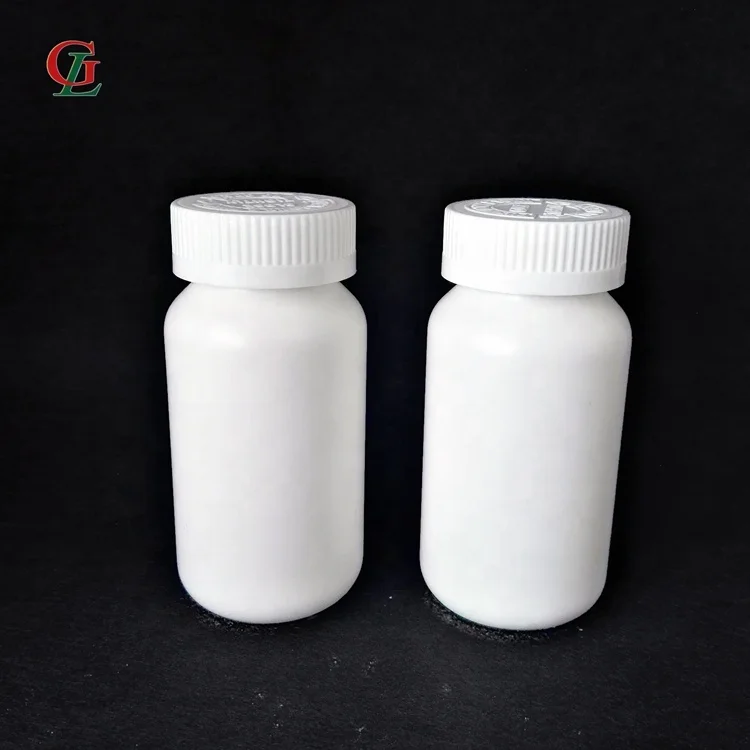 150CC PE white plastic pill bottles medical plastic container pharmaceutical capsule bottle with screw CRC cap & HIS liner