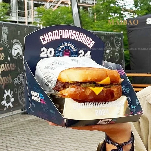 Takeaway Snack Food Tray Disposable Kraft Paper Boat Tray French Fries Hot Dog Salad Food Packing Custom Logo Printing