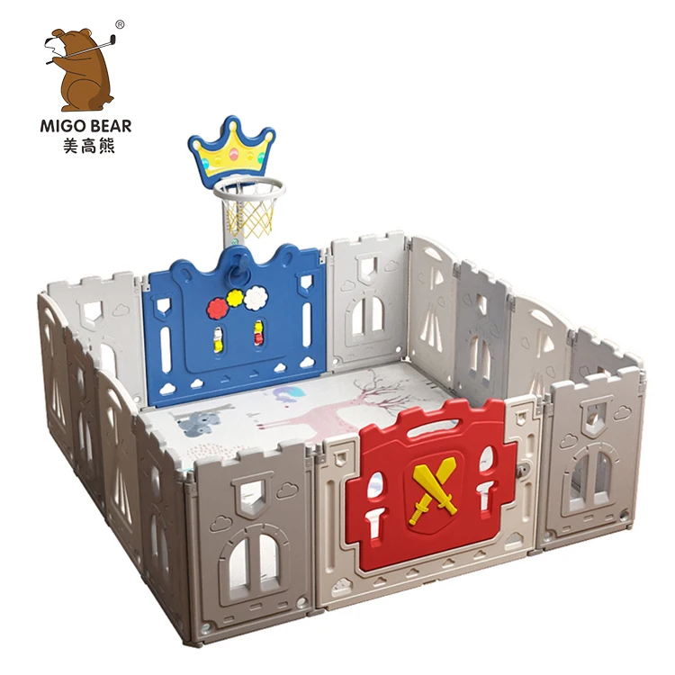 High Quality HDPE indoor Baby play yard safety plastic fence plastic kids large baby playpen
