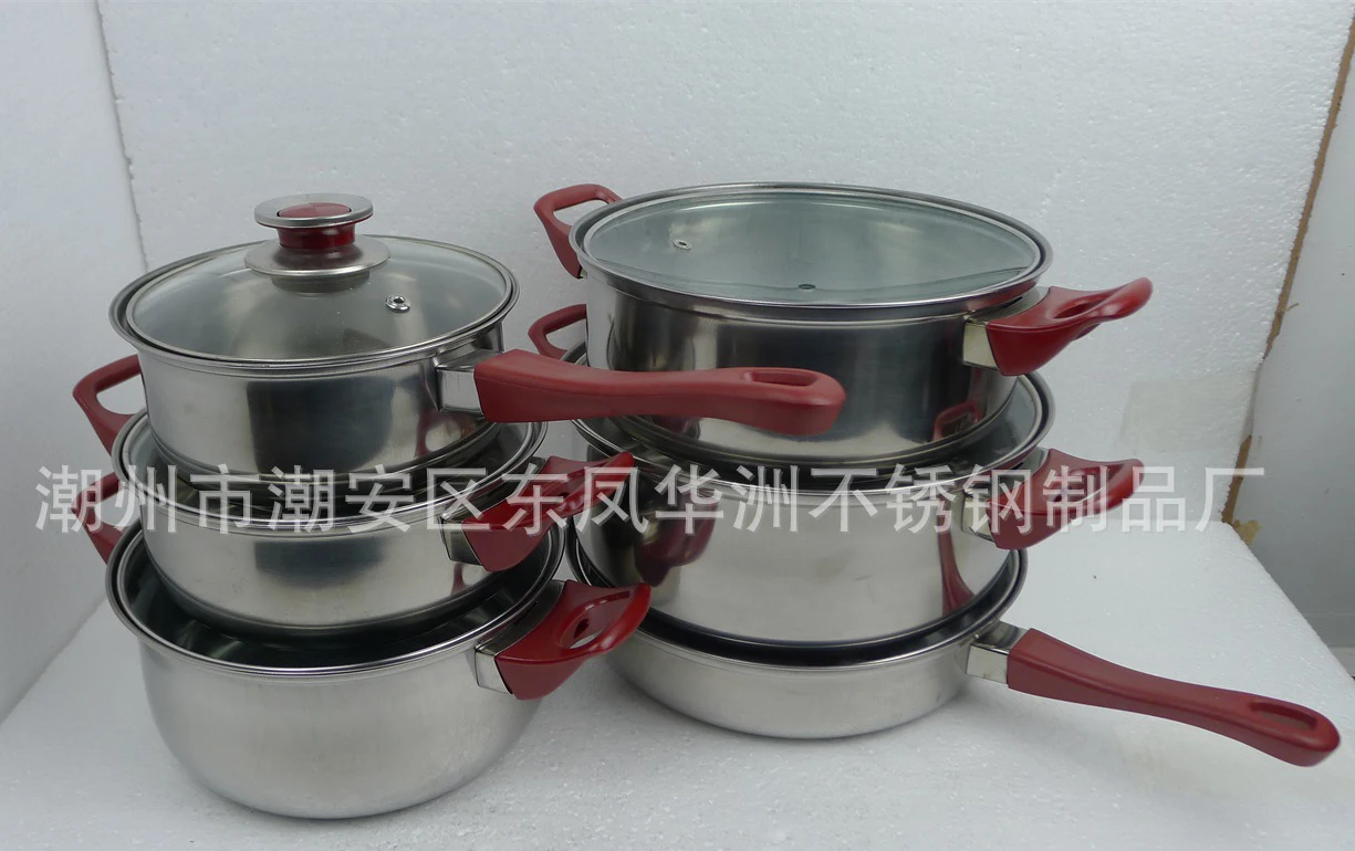 
Housewares Kitchenware Cookware Set Colorful 12Pcs Stainless Steel Nonstick Sets Kitchenwares Pot Happy Baron 12 Pcs 