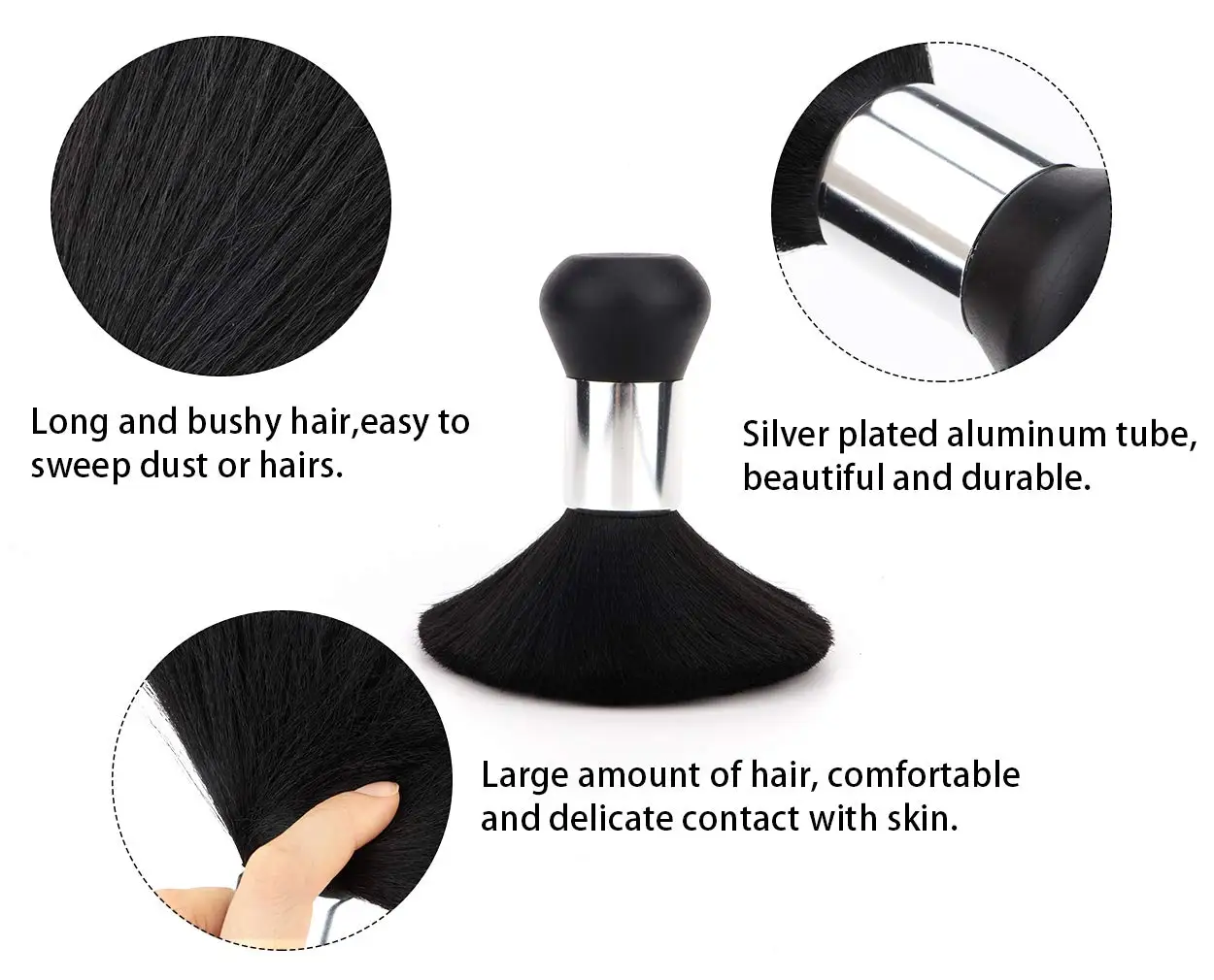 Professional Soft Black Stylist Barber Hair Hairbrush Neck Face Hair Removal Duster Brushes