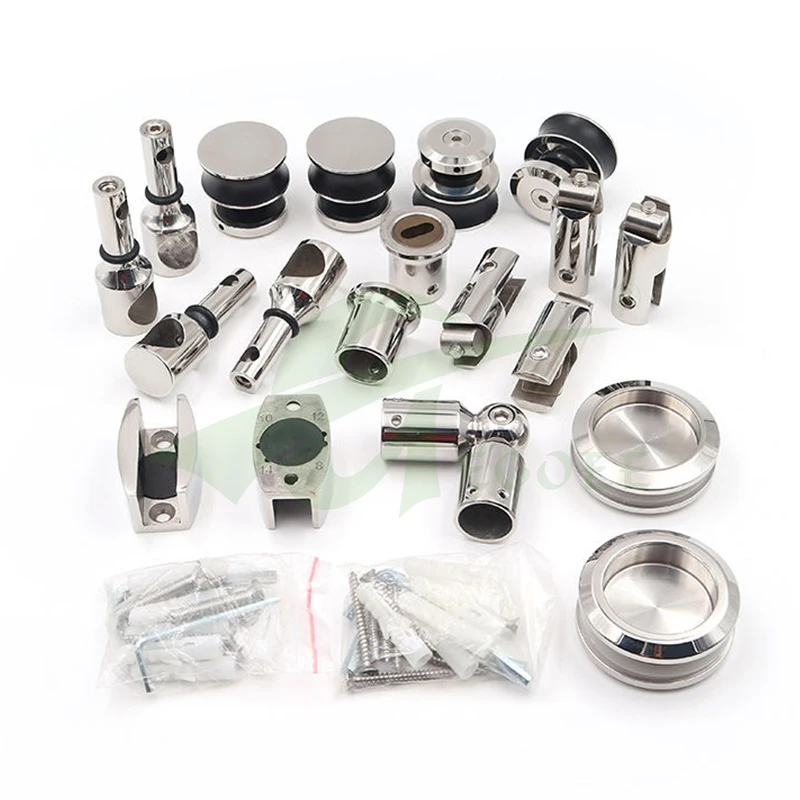 High Quality Stainless Steel Bathroom Accessories Egoee Factory Custom Shower Enclosure Glass Barn Sliding Door Hardware Kit
