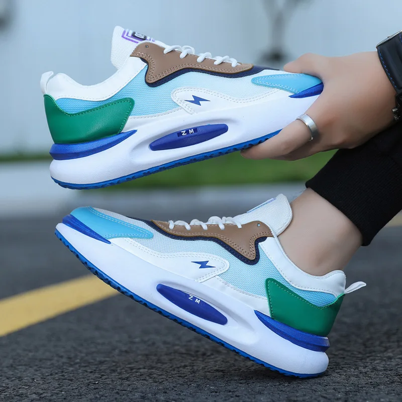 JSYWD-009  New casual breathable mesh sneakers fashion korean thick bottom running walking shoes for men stock