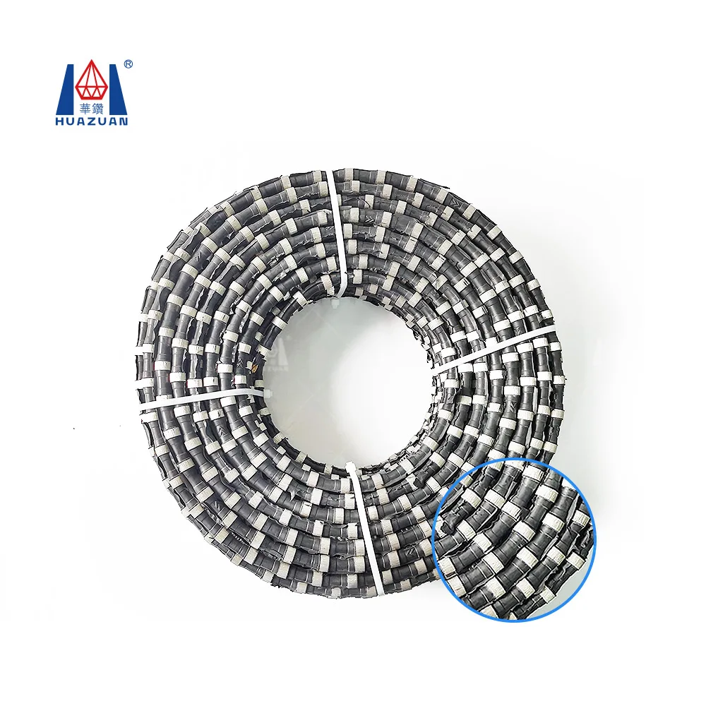 HUAZUAN Diamond Wire Saw With Rubber 38 Diamond Beads Per Meter Wire Saw