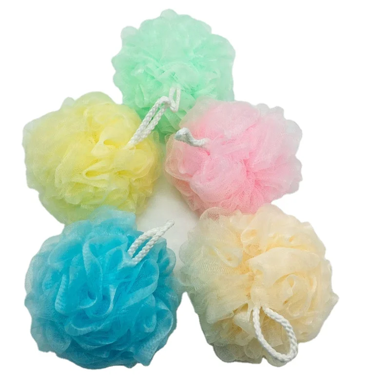 Soft Mesh Bath Sponge Balls Nylon Cleaning Brush Shower Puff Body Cleaner Exfoliating Scrubbers Bath Ball Bathroom Supplies