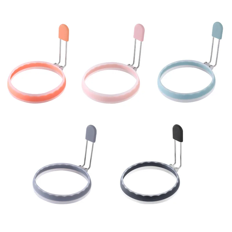Hot Sale Nonstick Round Egg Cooker Rings Maker Mold With Silicone Handle For Breakfast Mini Pancakes Sandwich Burger