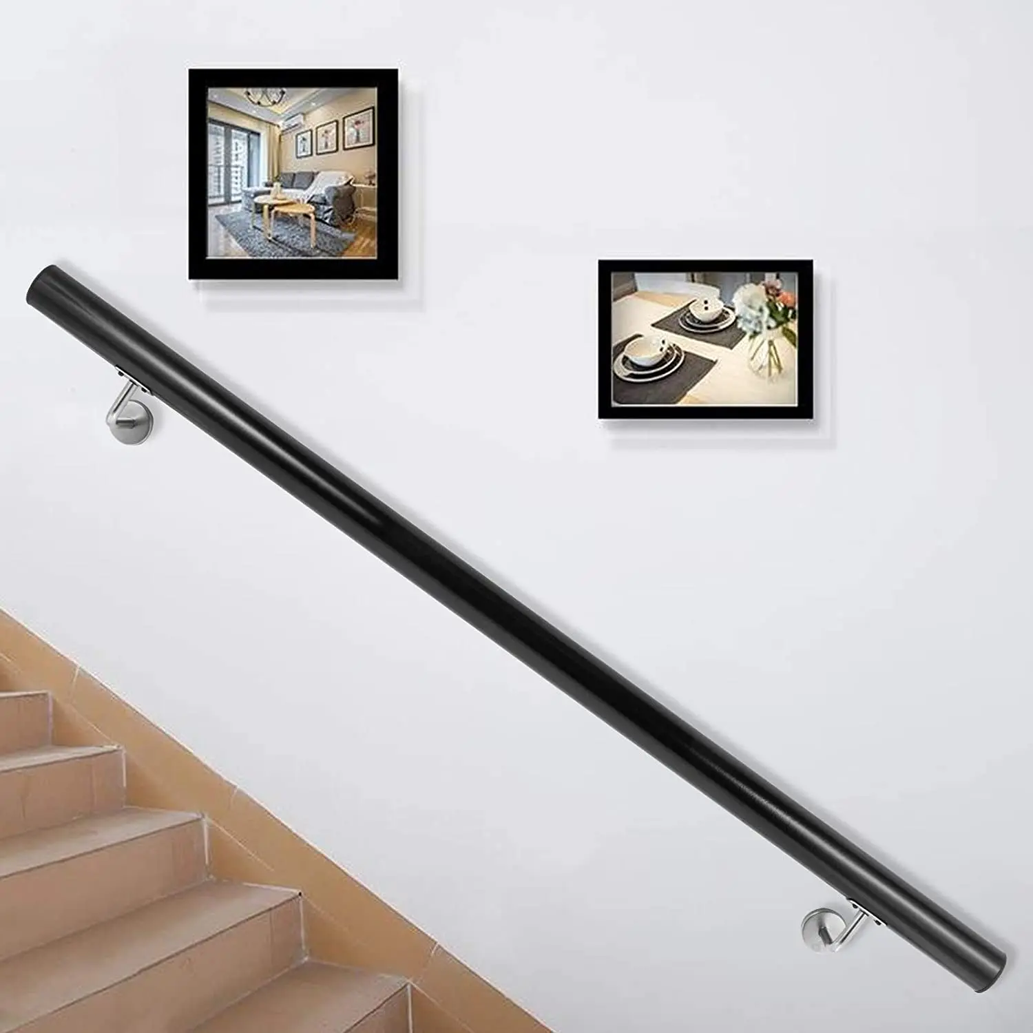 simple steel handrail stairs designs of forge with wood