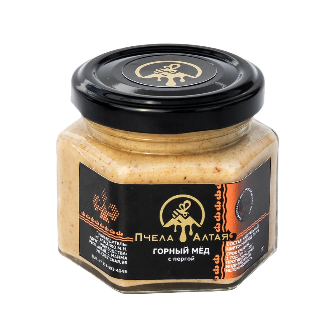 Горный мед с пчелиным хлебом 100 мл/170 г