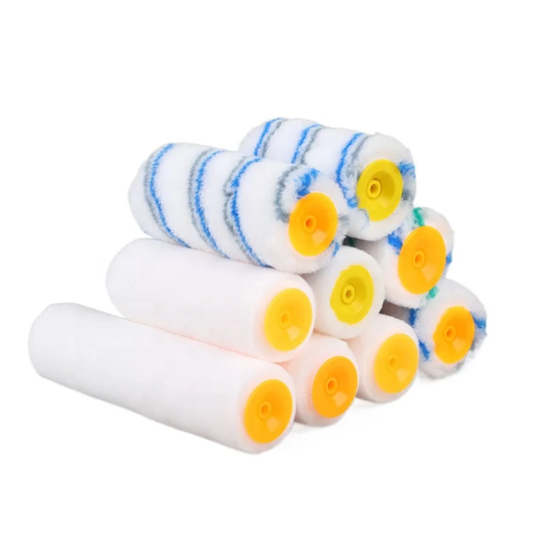 High Quality White 4 6 7 9 Inch Paint Rollers With Plastic Handle Elegant Wall Design Brush
