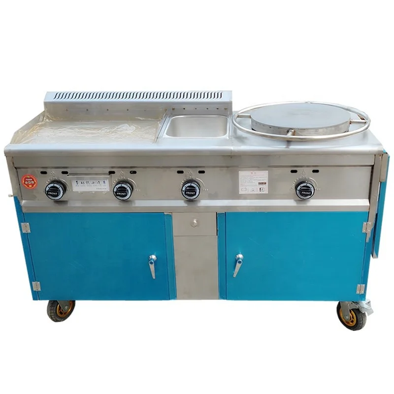 In stock Multifunctional commercial street food cart hand push food cart for pancake maker fryer BBQ snack truck cart mobile