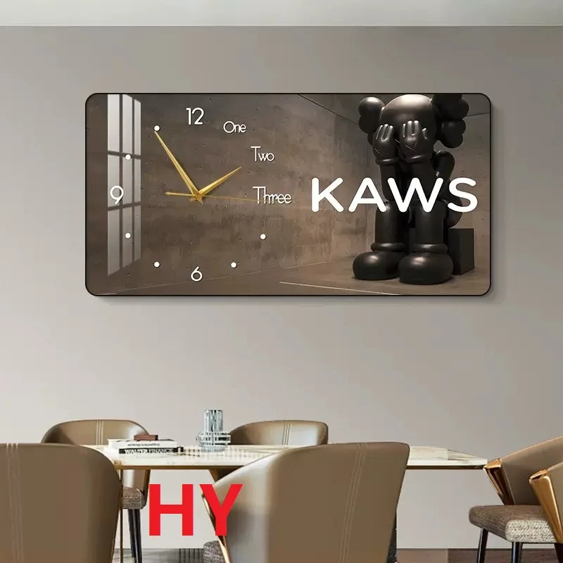 Factory direct sales living room luxury personalized creative mute crystal porcelain painting wall clock
