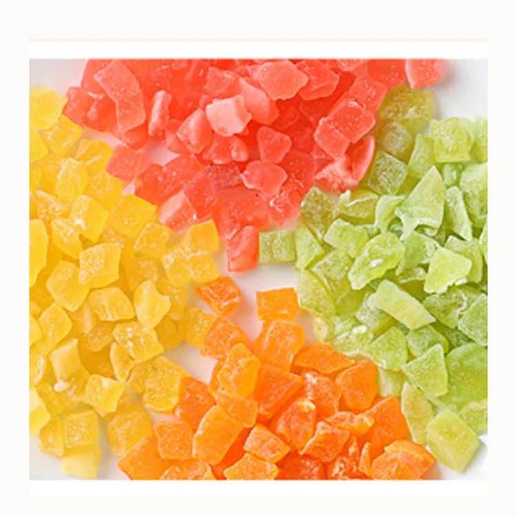 
Wholesale Dehydrated Dried Papaya Diced Mixed 4 Colors Dried Papaya Fruit 