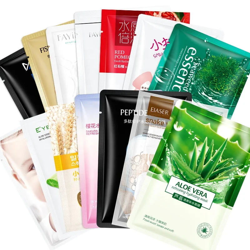 
OEM Free Samples plant fruit extract moisturizing korean face sheet mask oil control Blackhead remover beauty facial mask 