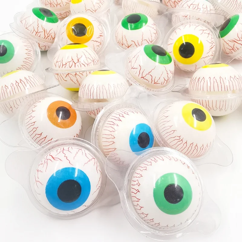 Scary Toy Candy bar Eye Ball Gummy Jelly Eyeball Chew Soft Candy Halloween Party Eye Ball custom candy