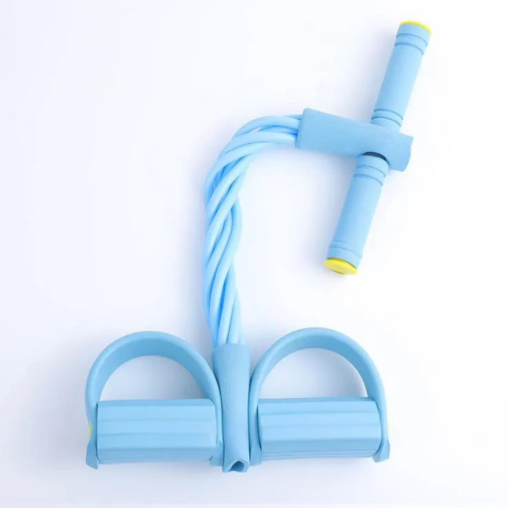 Yoga Fitness Body Trimmer Foot Multi-Function Tension Sit-up Pull Rope 6 Tube Elastic Resistance Bands Gym