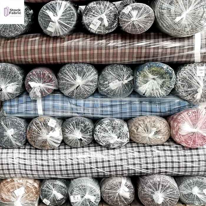 Shaoxing textile woven 100% cotton yarn dyed stripe check bale of mixed fabric stock lot by kg