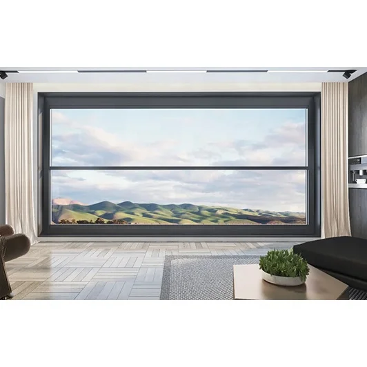 NUOXIN Latest Automatic Balcony Vertical Slide Window Electric Lift Up Double Glass Aluminum Frame Smart Hung Window