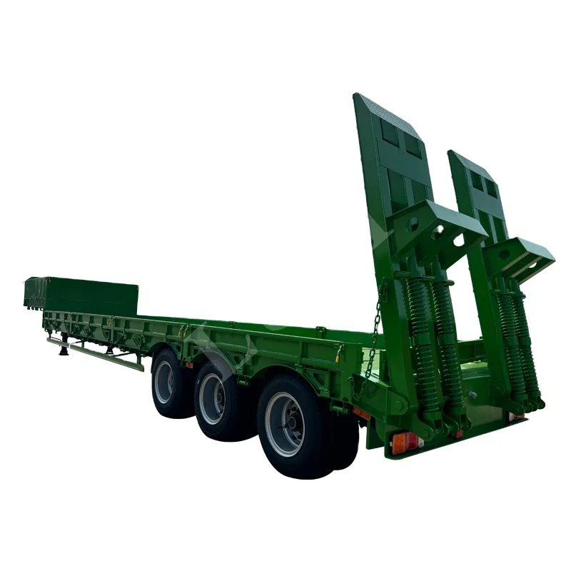 LUYI Heavy Duty Equipment Transport 3 Axle 60 80 100 Ton Low Boy Frame Lowbed Truck Semi Trailer Lowbed Semi Trailer
