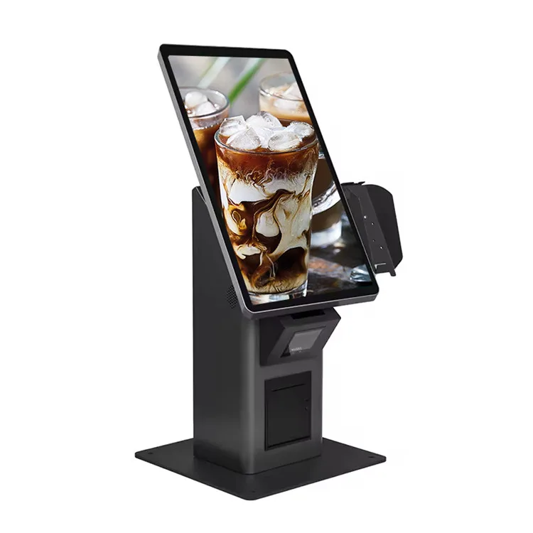 WUXIN  Hot sell payment kiosk  15.6 21.5 32 43 inch self ordering selfservice kiosk with printer barcode reader NFC  pos holder