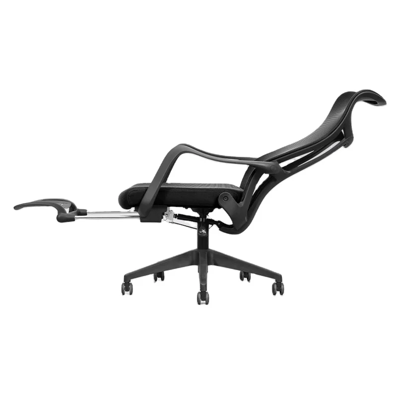 Waist support reclining office chair with stool feet latex lumbar support pillow ergonomic chair home computer chair