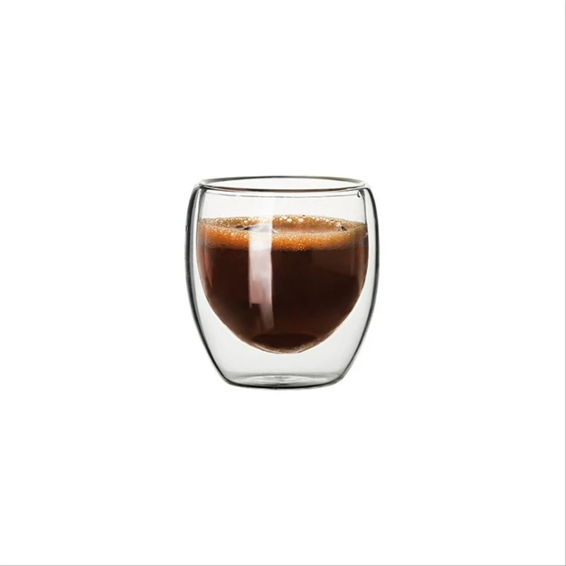 8oz double wall Glass Coffee Tea Mugs Drinking Glasses for sale