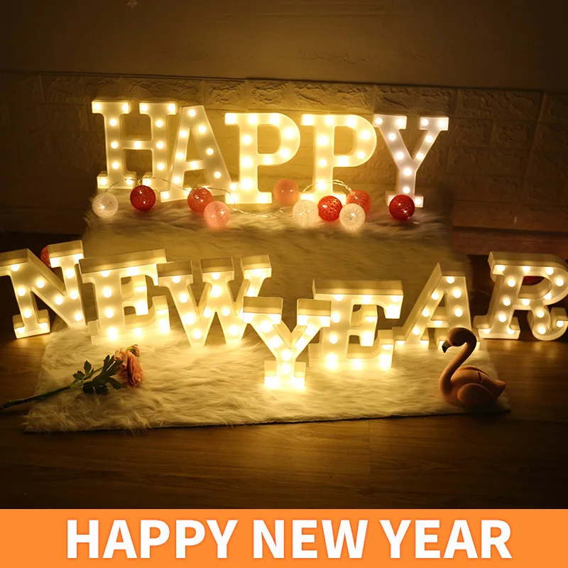 Decorative Letters Alphabet Letter LED Lights Luminous Number Lamp Decoration Battery Night Light Party Baby Bedroom Decoration