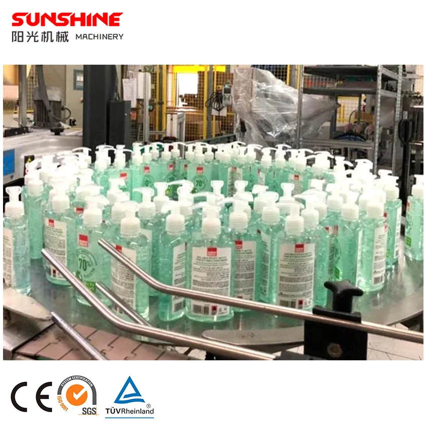 Fully Automatic shampoo cream lotion liquid soap detergent bottle filler filling capping and labeling machine production line