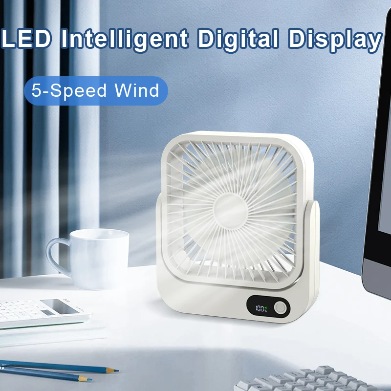 Portable Mini Desktop Fan Electric Table Stand with DC for Laptop Computer Cooler Spanish Operable for Garage Use