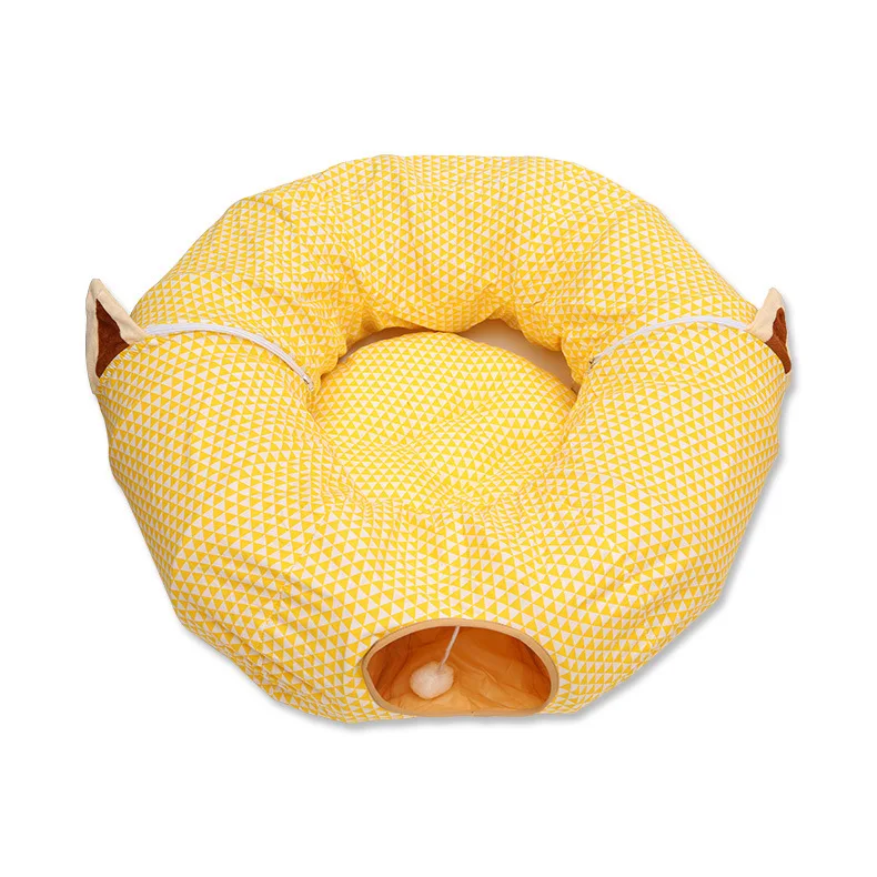 2022 Hot Sale  cat tunnel toy foldable cat channel rolling ground chinchilla litter cat bed pet toy