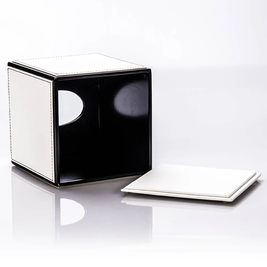 
New Design Unique Recycling PU Leather Wooden Trash Bin for Shangri-La 