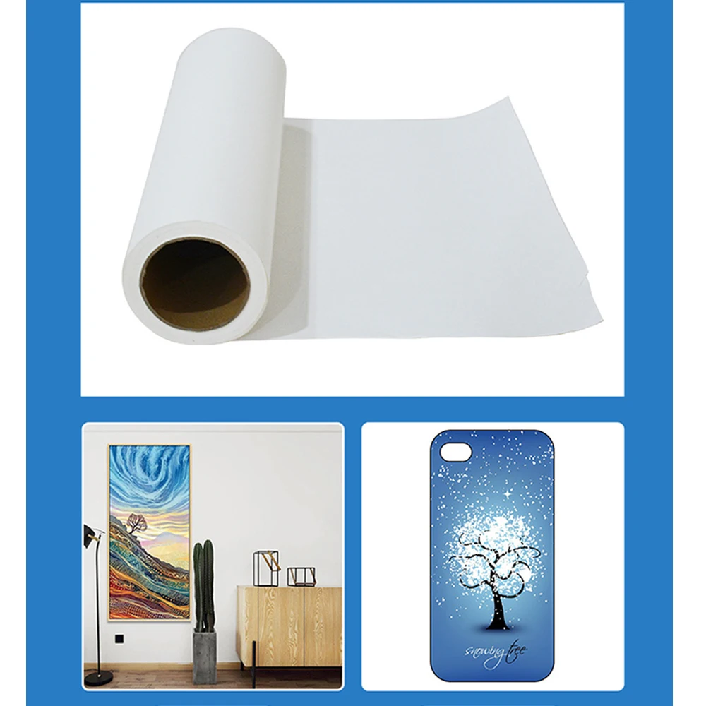 Custom DTF Heat Transfer Film Dye Sublimation Transfer Paper Rolls for Light Fabric T shirt Mugs 50g 70g  90g 100g