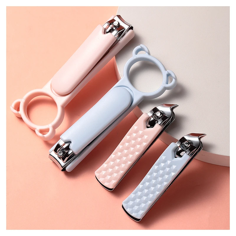 LMLTOP 2pcs Round Slant Head Stainless Steel Nail Cutter Set SY542 Stylish Nail Cutter For Baby Nail Clipper Tip Cutter Nipper